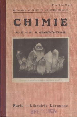 Cours expérimental de chimie à l'usage des candidats au brevet et aux écoles normales. Vers 1912.