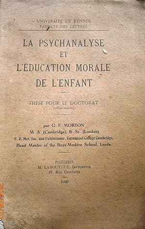 La psychanalyse et l'éducation morale de l'enfant.