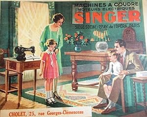 Catalogue de machines à coudre à moteur électrique Singer. Vers 1940.