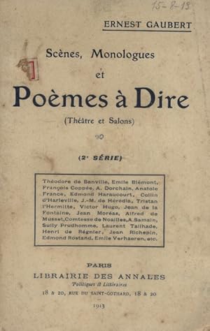 Imagen del vendedor de Scnes, monologues et pomes  dire. (Thtre et salons). (2 e srie). a la venta por Librairie Et Ctera (et caetera) - Sophie Rosire