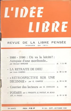 L'idée libre. 1990. N° 189. Revue de la libre pensée. Septembre-octobre 1990.