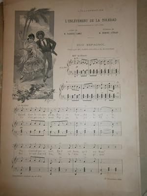 Seller image for L'enlvement de la toledad. Duo espagnol. Pour piano et chant. Suivi de : "Bonne anne", pour le piano, par Gustave Sandr. for sale by Librairie Et Ctera (et caetera) - Sophie Rosire