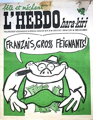 "L'hebdo Hara-Kiri N° 36. Prolongement hebdomadaire du mensuel Hara-Kiri. "Bête et méchant". Reis...