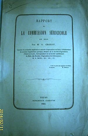 Imagen del vendedor de Rapport de la commission sricicole de 1863. a la venta por Librairie Et Ctera (et caetera) - Sophie Rosire