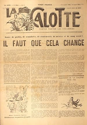 La Calotte. Mensuel. N° 10 (4e série). Directeur, rédacteur, imprimeur : André Lorulot. Novembre ...