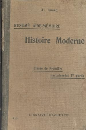 Immagine del venditore per Rsum aide-mmoire. Histoire moderne. Classe de premire (Baccalaurat - 1re partie). Vers 1930. venduto da Librairie Et Ctera (et caetera) - Sophie Rosire