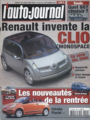 L'auto-journal 2002 N° 602. 5 septembre 2002.