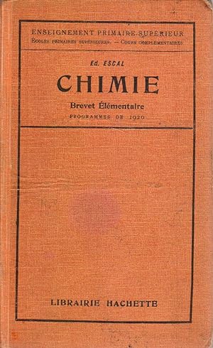 Imagen del vendedor de Chimie. Brevet lmentaire. Vers 1930. a la venta por Librairie Et Ctera (et caetera) - Sophie Rosire