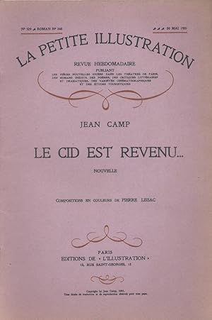 Seller image for La petite illustration - Roman : Le Cid est revenu. Nouvelle. 20 mai 1931. for sale by Librairie Et Ctera (et caetera) - Sophie Rosire