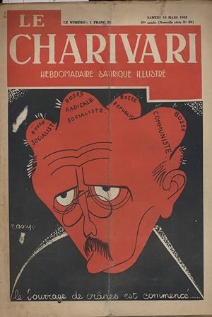 Bild des Verkufers fr Le Charivari N 89. Hebdomadaire satirique illustr. 10 mars 1928. zum Verkauf von Librairie Et Ctera (et caetera) - Sophie Rosire