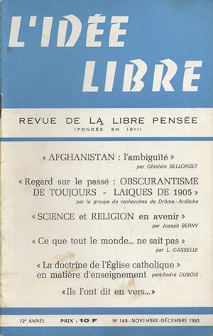 L'idée libre. 1983. N° 148. Revue de la libre pensée. Novembre-décembre 1983.