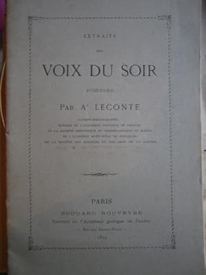 Extraits des "Voix du soir", poésies. Envoi de l'auteur.