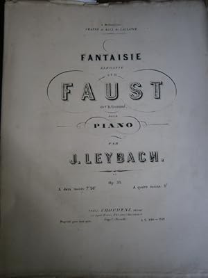 Seller image for Fantaisie lgante sur Faust de Ch. Gounod pour piano. Op. 35. A deux mains. Vers 1900. for sale by Librairie Et Ctera (et caetera) - Sophie Rosire