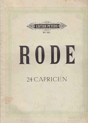 Imagen del vendedor de 24 capricen in form von etden fr violine solo. Vers 1930. a la venta por Librairie Et Ctera (et caetera) - Sophie Rosire