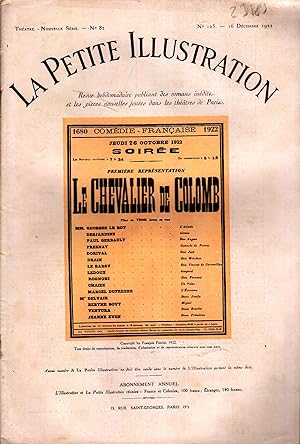 Seller image for La Petite illustration thtrale N 82 : Le Chevalier de Colomb, pice de Franois Porch. 16 dcembre 1922. for sale by Librairie Et Ctera (et caetera) - Sophie Rosire