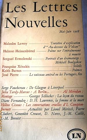 Les Lettres nouvelles Mai-juin 1968 : Malcolm Lowry - Helmut Heissenbüttel - Ermolenski - Françoi...