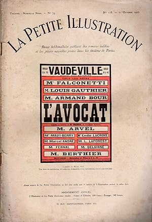 Seller image for La Petite illustration thtrale N 79 : L'avocat, pice de Brieux. 21 octobre 1922. for sale by Librairie Et Ctera (et caetera) - Sophie Rosire