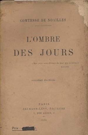 Imagen del vendedor de L'ombre des jours. 11e dition. a la venta por Librairie Et Ctera (et caetera) - Sophie Rosire