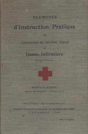 Eléments d'instruction pratique pour l'obtention du diplôme simple de dame-infirmière. Vers 1910.