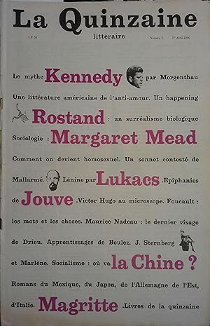 La Quinzaine Littéraire N° 2. Avril 1966.