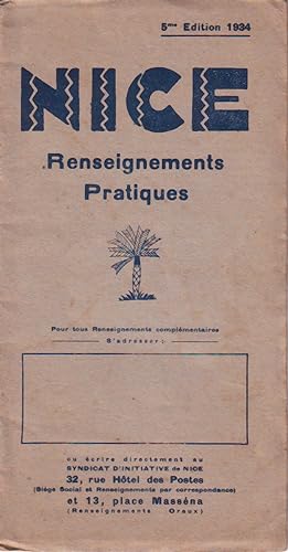 Nice. Renseignements pratiques. 5e édition - 1934.