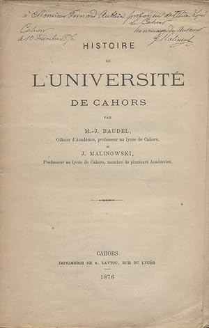 Histoire de l'université de Cahors.