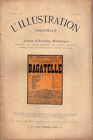 Imagen del vendedor de L'Illustration thtrale N 231 : Bagatelle, pice de Paul Hervieu. a la venta por Librairie Et Ctera (et caetera) - Sophie Rosire