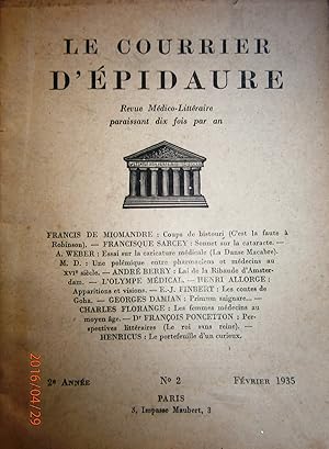 Le Courrier d'Epidaure 1935 N° 2. Février 1935.