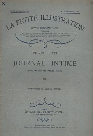 Immagine del venditore per La petite illustration - Roman : Journal intime. (1882-1885). Publi par son fils Samuel Viaud. Septembre 1928. venduto da Librairie Et Ctera (et caetera) - Sophie Rosire