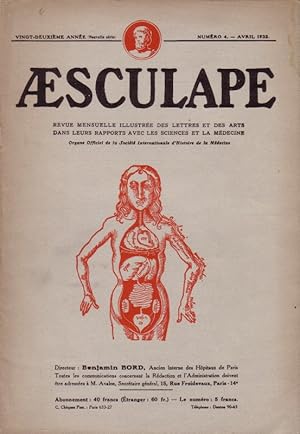 Imagen del vendedor de Aesculape 1932 : Numro 4. Jean Racine - Marc Chagall - Throigne de Mricourt Avril 1932. a la venta por Librairie Et Ctera (et caetera) - Sophie Rosire