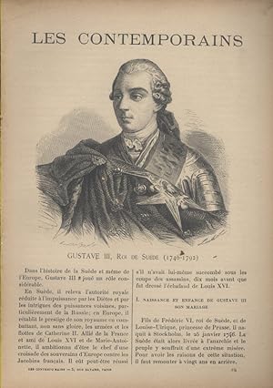 Les contemporains : Gustave III - Roi de Suède (1746-1792). Biographie accompagnée d'un portrait....