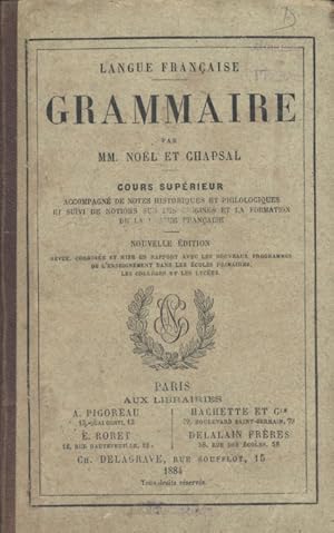 Seller image for Langue franaise. Grammaire. Cours suprieur. Ecoles normales. for sale by Librairie Et Ctera (et caetera) - Sophie Rosire