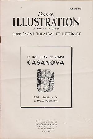 France illustration, supplément théâtral et littéraire N° 169 : Le Don Juan de Venise - Casanova....