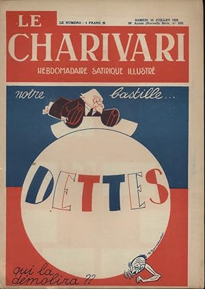 Bild des Verkufers fr Le Charivari N 159. Hebdomadaire satirique illustr. 13 juillet 1929. zum Verkauf von Librairie Et Ctera (et caetera) - Sophie Rosire