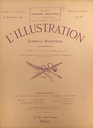 Imagen del vendedor de L'Illustration N 3898. Venise menace, avec des illustrations de Georges Scott. 17 novembre 1917. a la venta por Librairie Et Ctera (et caetera) - Sophie Rosire