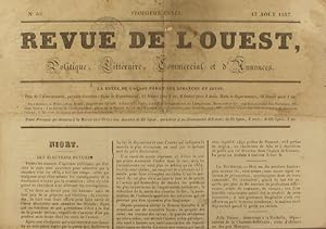Revue de l'Ouest. Numéro 65 du 13 août 1837. Politique, littéraire, commercial et d'annonces. 13 ...