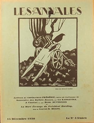 Bild des Verkufers fr Les Annales politiques et littraires N 2372. 15 dcembre 1930. zum Verkauf von Librairie Et Ctera (et caetera) - Sophie Rosire