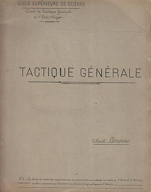 Tactique générale. Décembre 1922.
