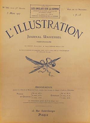 Imagen del vendedor de L'Illustration N 3861. Sans l'encart en couleurs. Avec les planches 365  368 du tableau d'honneur de la guerre. 3 mars 1917. a la venta por Librairie Et Ctera (et caetera) - Sophie Rosire