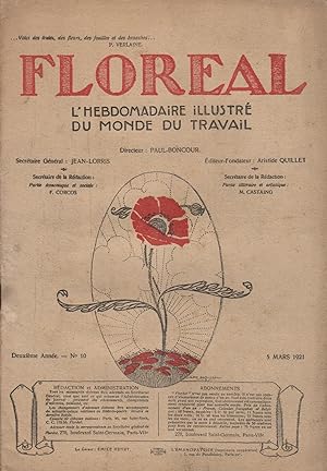 FLOREAL 1921 N° 10. L'hebdomadaire illustré du monde du travail. Quatrième anniversaire de la Rév...