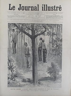 Le Journal illustré. Gravure à la Une : Quatre nègres lynchés. Gravures intérieures double page :...