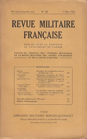 Revue militaire française. N° 33. Publiée avec le concours de l'état-major de l'armée. 1er mars 1...