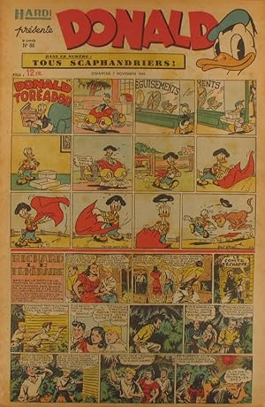 Hardi présente Donald. N° 86. Hebdomadaire. Bandes dessinées : Donald - Richard le téméraire - Bo...