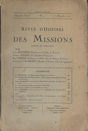 Revue d'histoire des missions N° 4. 1er décembre 1925.