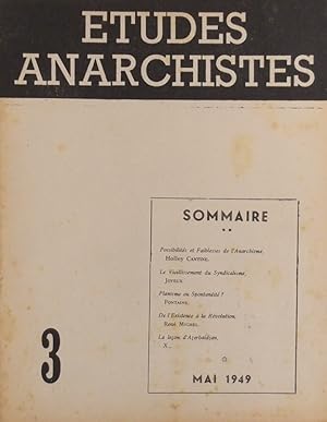 Revue publiée par la Fédération anarchiste. Numéro 3. Mai 1949.