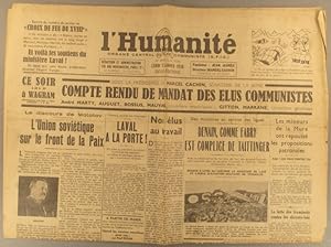 L'Humanité N° 13 541. Organe central du Parti communiste (S.F.I.C.). 13 janvier 1936.