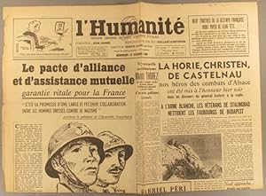 L'Humanité. Nouvelle série N° 102. Organe central du Parti communiste français. 13 décembre 1944.