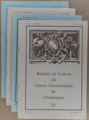 Bulletin du centre généalogique de Champagne. 1989. Numéros 42 à 45. Année complète en 4 numéros ...