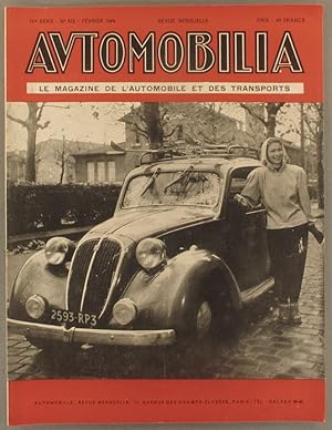 Automobilia N° 512. Le magazine de l'automobile et des transports. Mensuel. Février 1949.