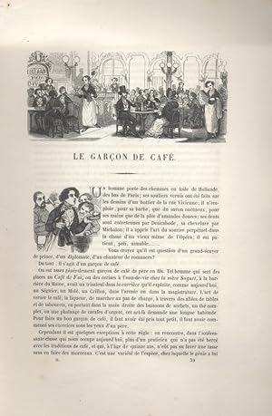 Bild des Verkufers fr Les Franais peints par eux-mmes. Le garon de caf. Livraison N 82, avec sa couverture d'origine, contenant la "Correspondance des Franais". Vers 1840. zum Verkauf von Librairie Et Ctera (et caetera) - Sophie Rosire